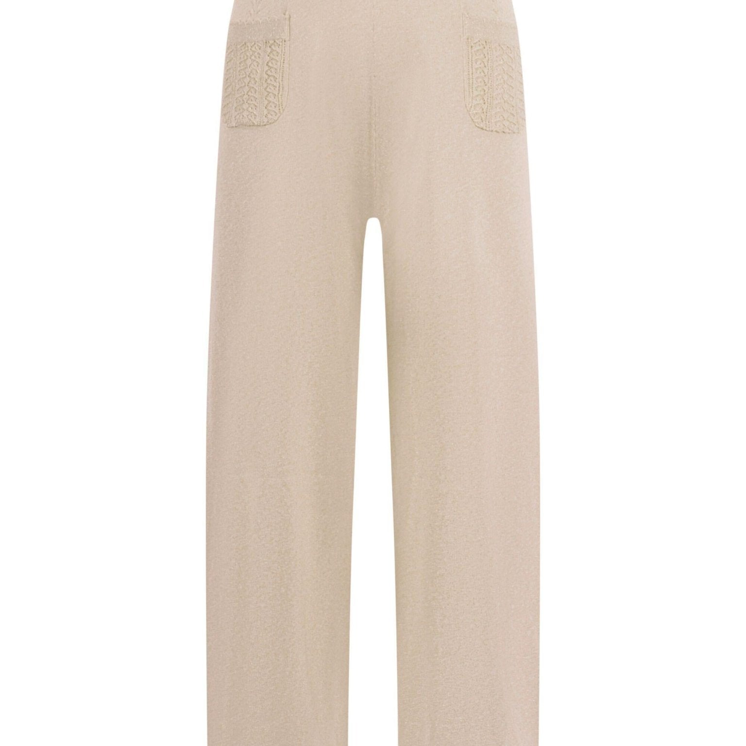 Pantaloni per bambina Emporio Armani Kids beige con due tasche posteriori - Rubino Kids