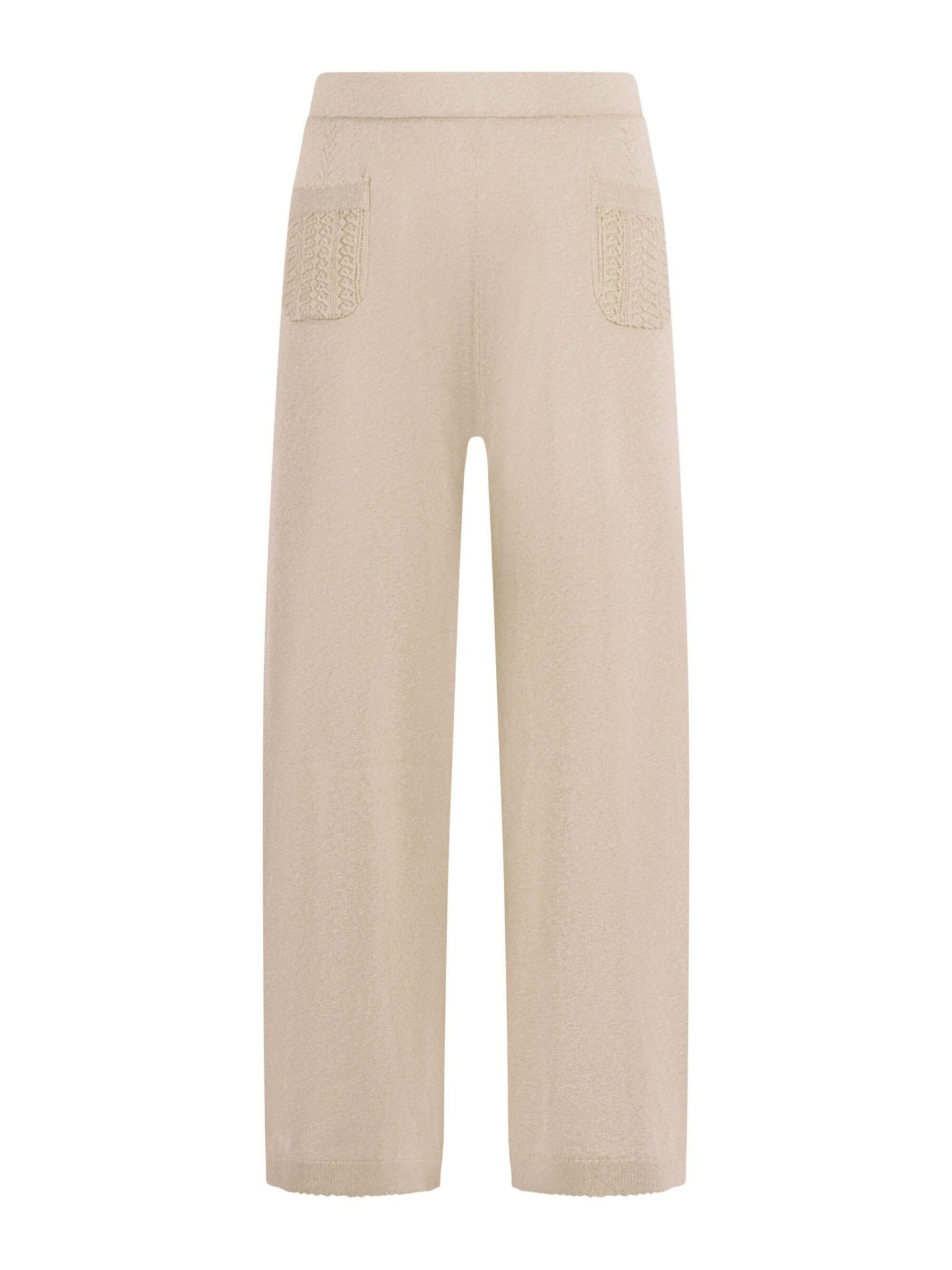 Pantaloni per bambina Emporio Armani Kids beige con due tasche posteriori - Rubino Kids