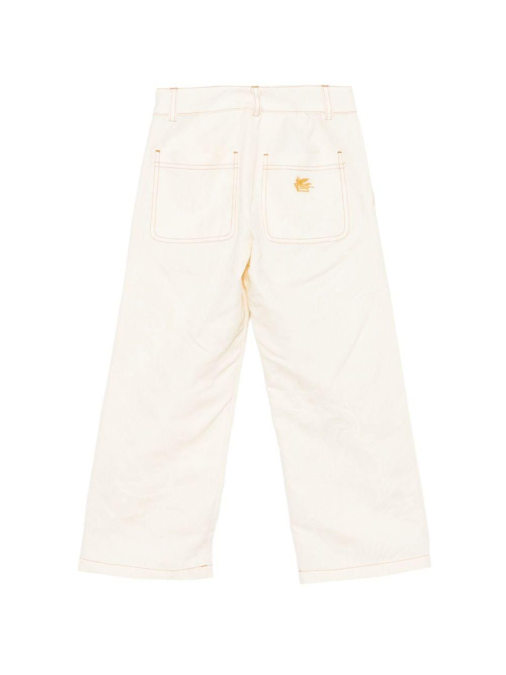 Pantaloni per bambina Etro Kids beige con bottoni - Rubino Kids