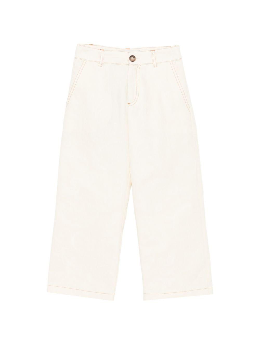 Pantaloni per bambina Etro Kids beige con bottoni - Rubino Kids