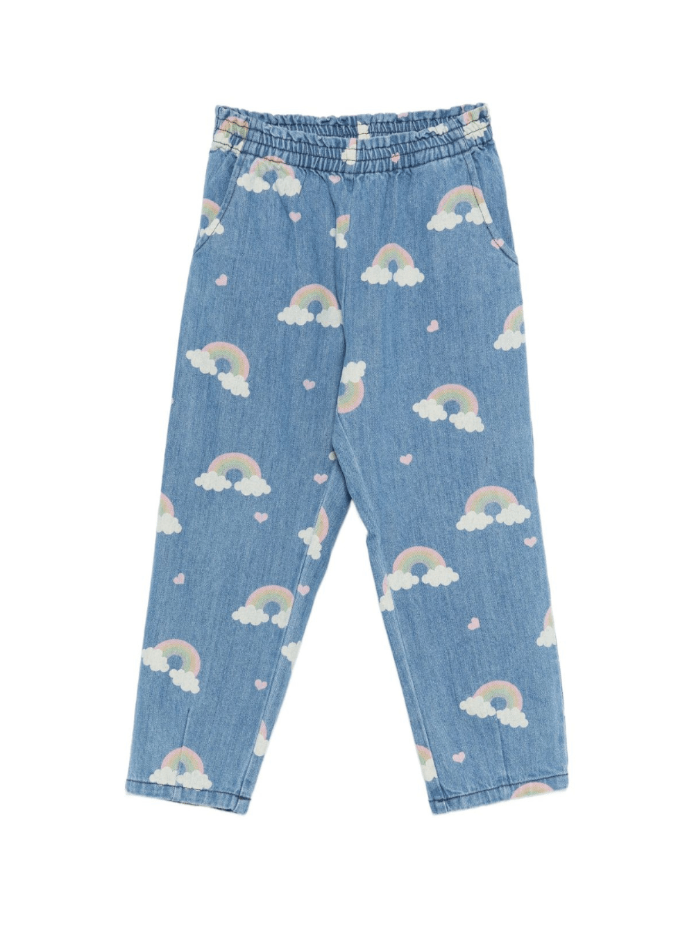 Pantaloni per bambina Konges Sløjd blu con motivo arcobaleno - Rubino Kids