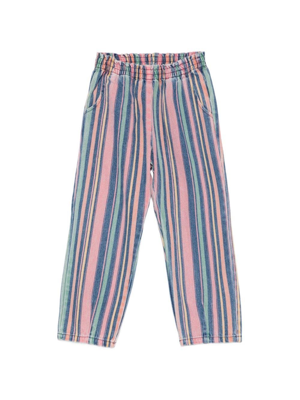 Pantaloni per bambina Konges Sløjd multicolore con design a righe - Rubino Kids