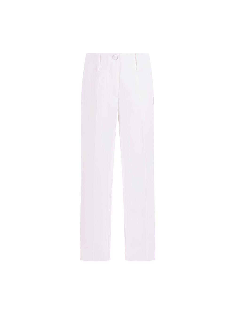 Pantaloni per bambina Monnalisa bianco con logo - Rubino Kids
