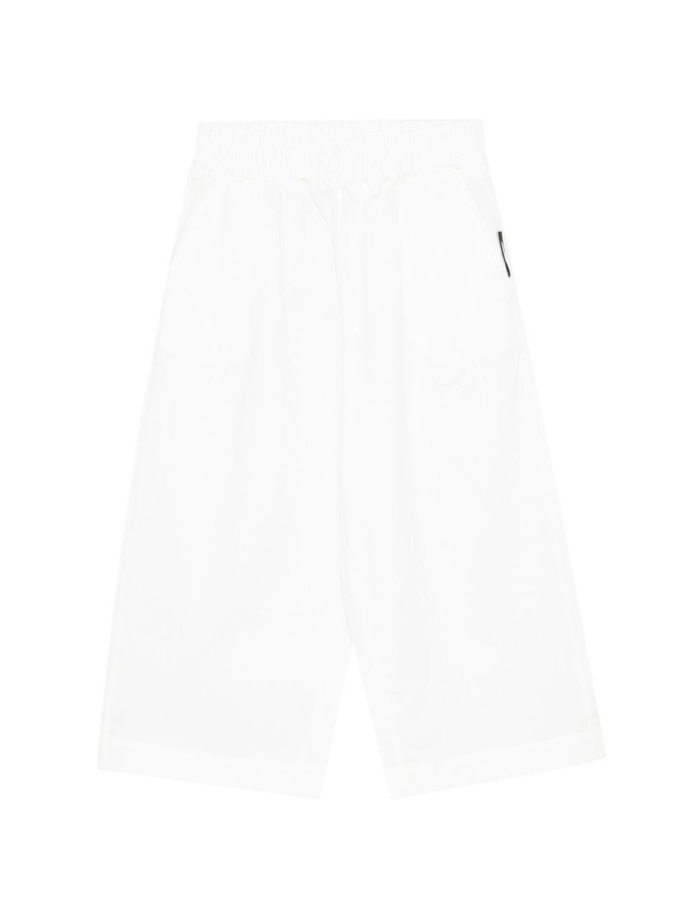 Pantaloni per bambina MSGM Kids bianchi con dettaglio logo - Rubino Kids