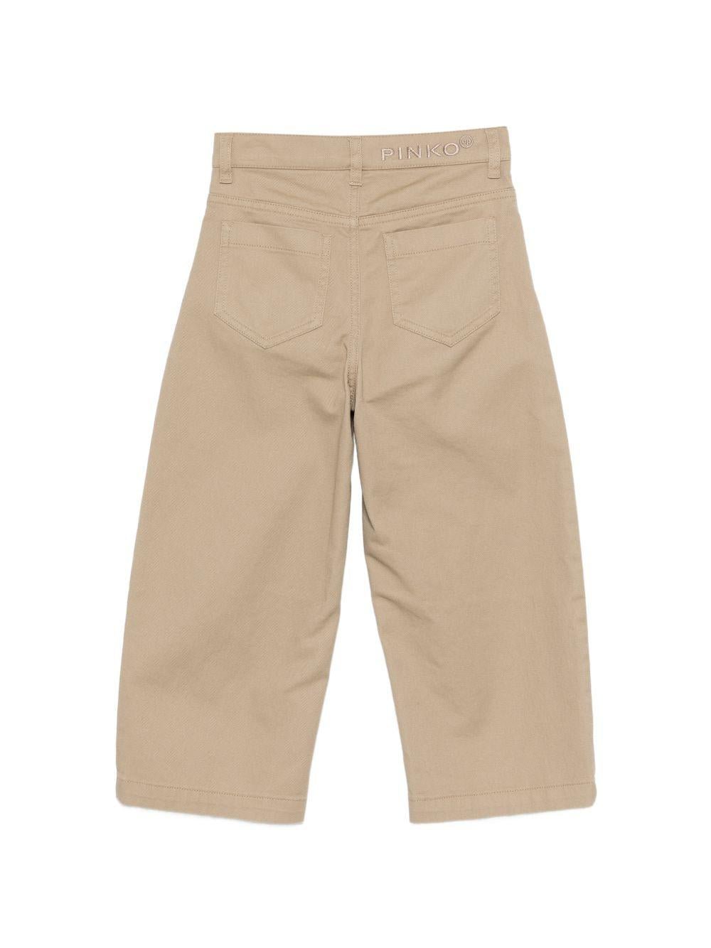 Pantaloni per bambina Pinko Kids beige con tasche - Rubino Kids