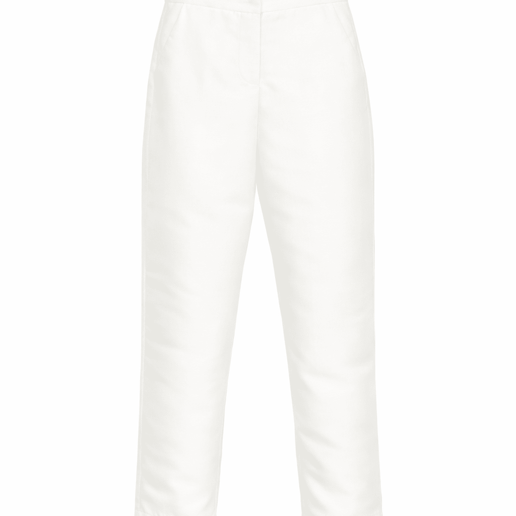 Pantaloni per bambina Simonetta bianco con tasche laterali - Rubino Kids