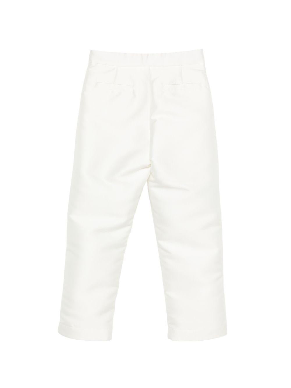 Pantaloni per bambina Simonetta bianco con tasche laterali - Rubino Kids
