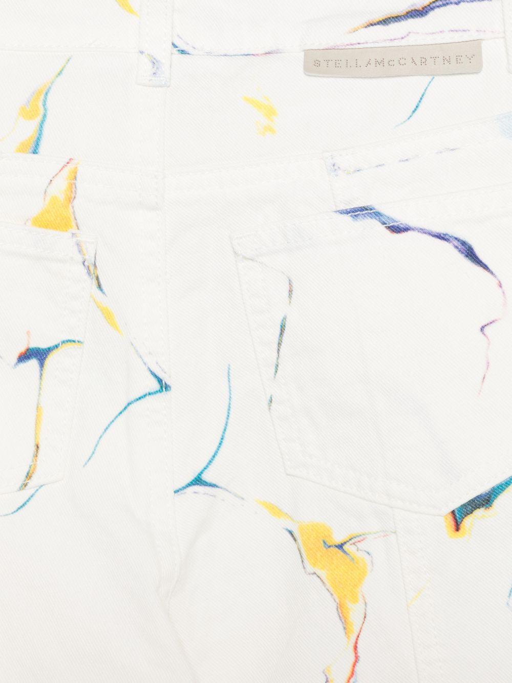Pantaloni per bambina Stella McCartney Kids bianchi con stampa grafica - Rubino Kids