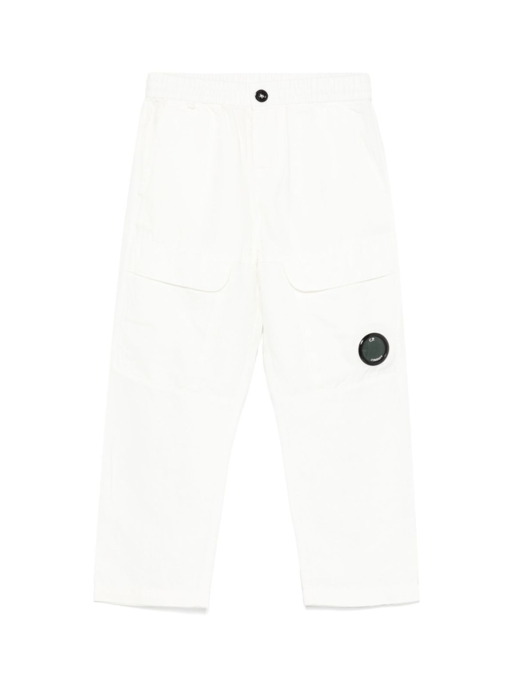Pantaloni per bambino C.P. Company Kids bianco con applicazione - Rubino Kids