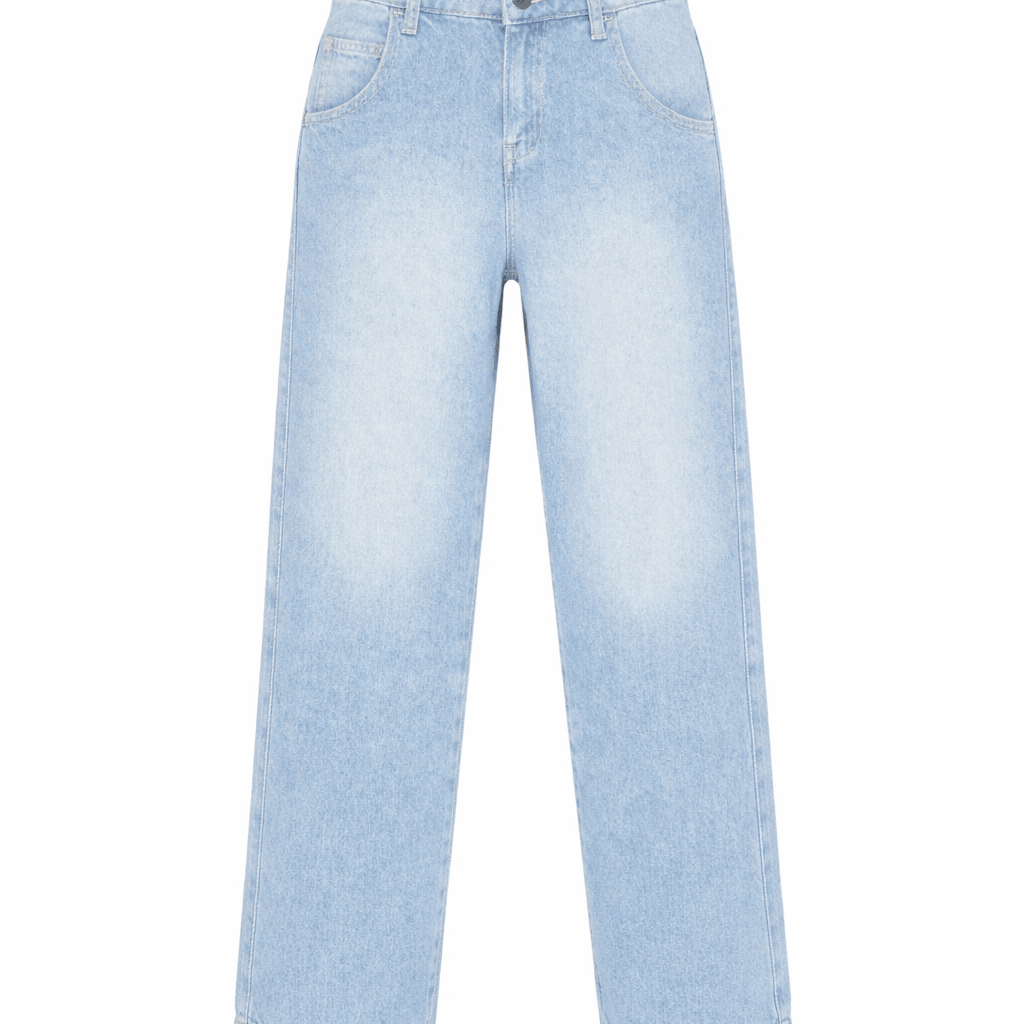 Pantaloni per bambino Emporio Armani Kids denim con logo Aquila sul retro - Rubino Kids