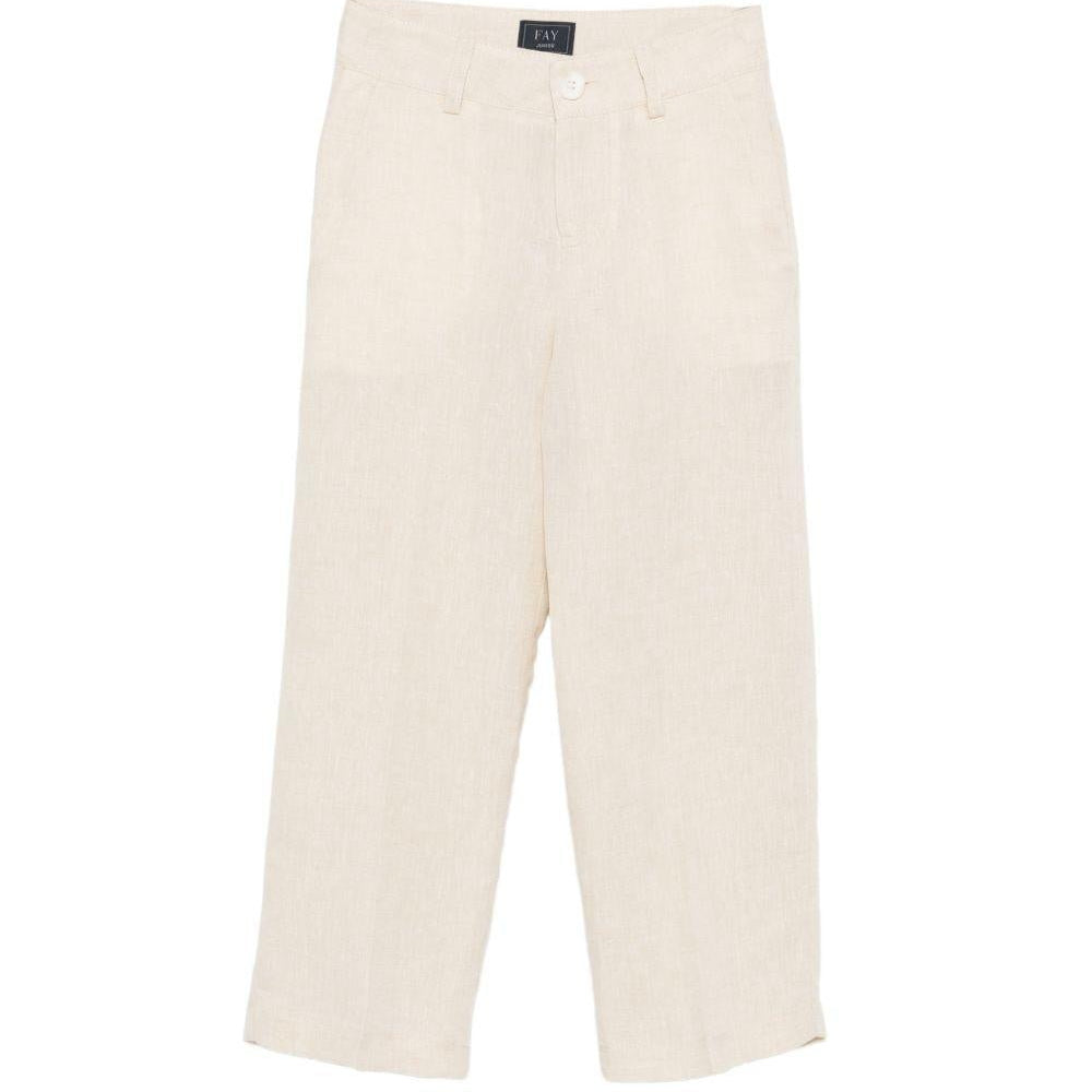 Pantaloni per bambino Fay Kids beige con logo ricamato sul retro - Rubino Kids