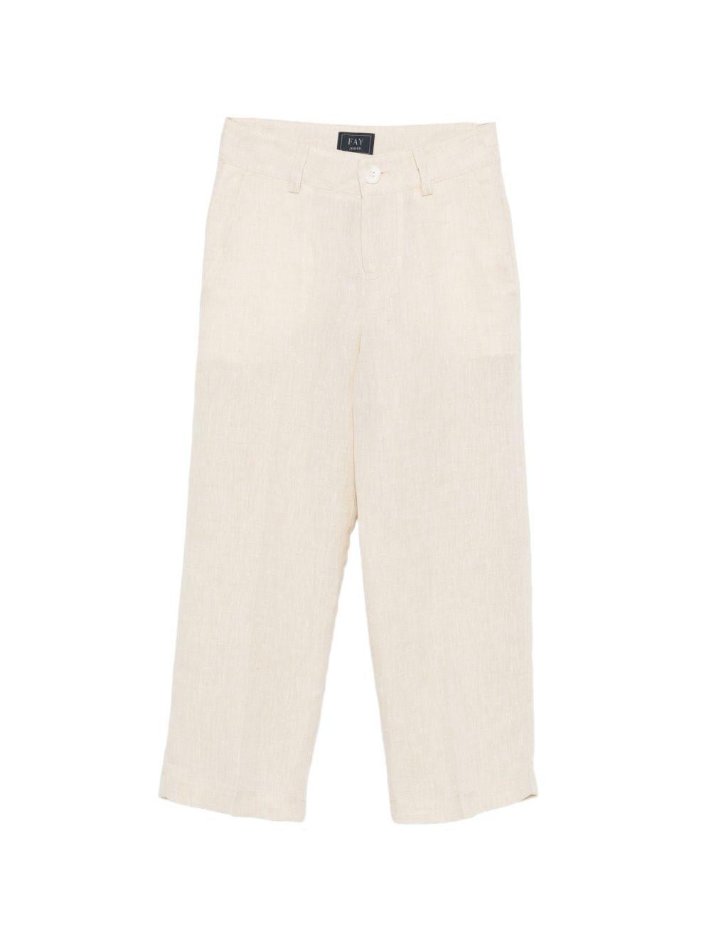 Pantaloni per bambino Fay Kids beige con logo ricamato sul retro - Rubino Kids