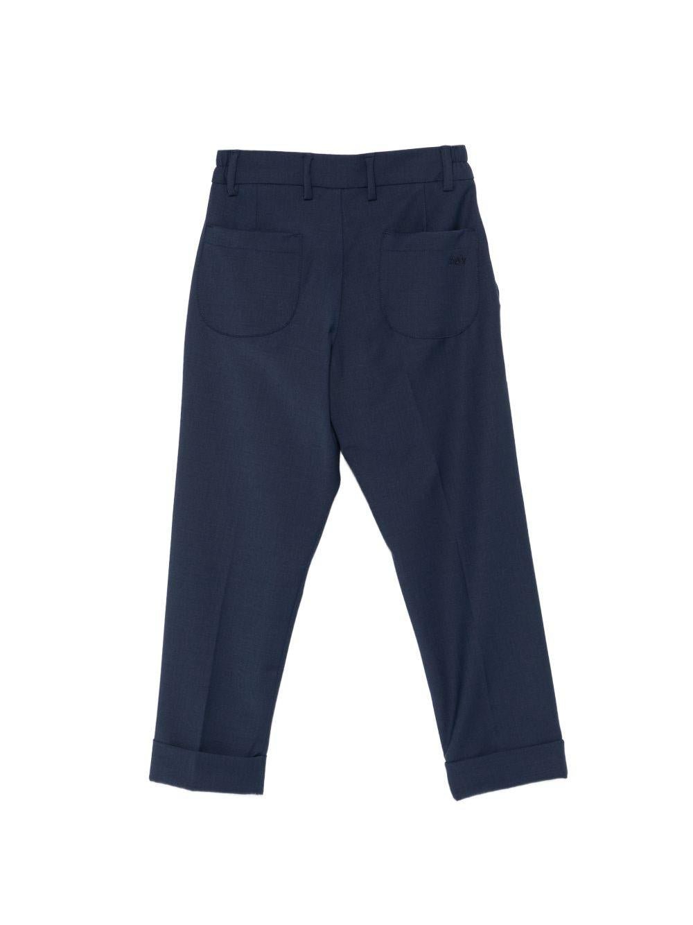 Pantaloni per bambino Fay Kids blu con passanti per cintura - Rubino Kids