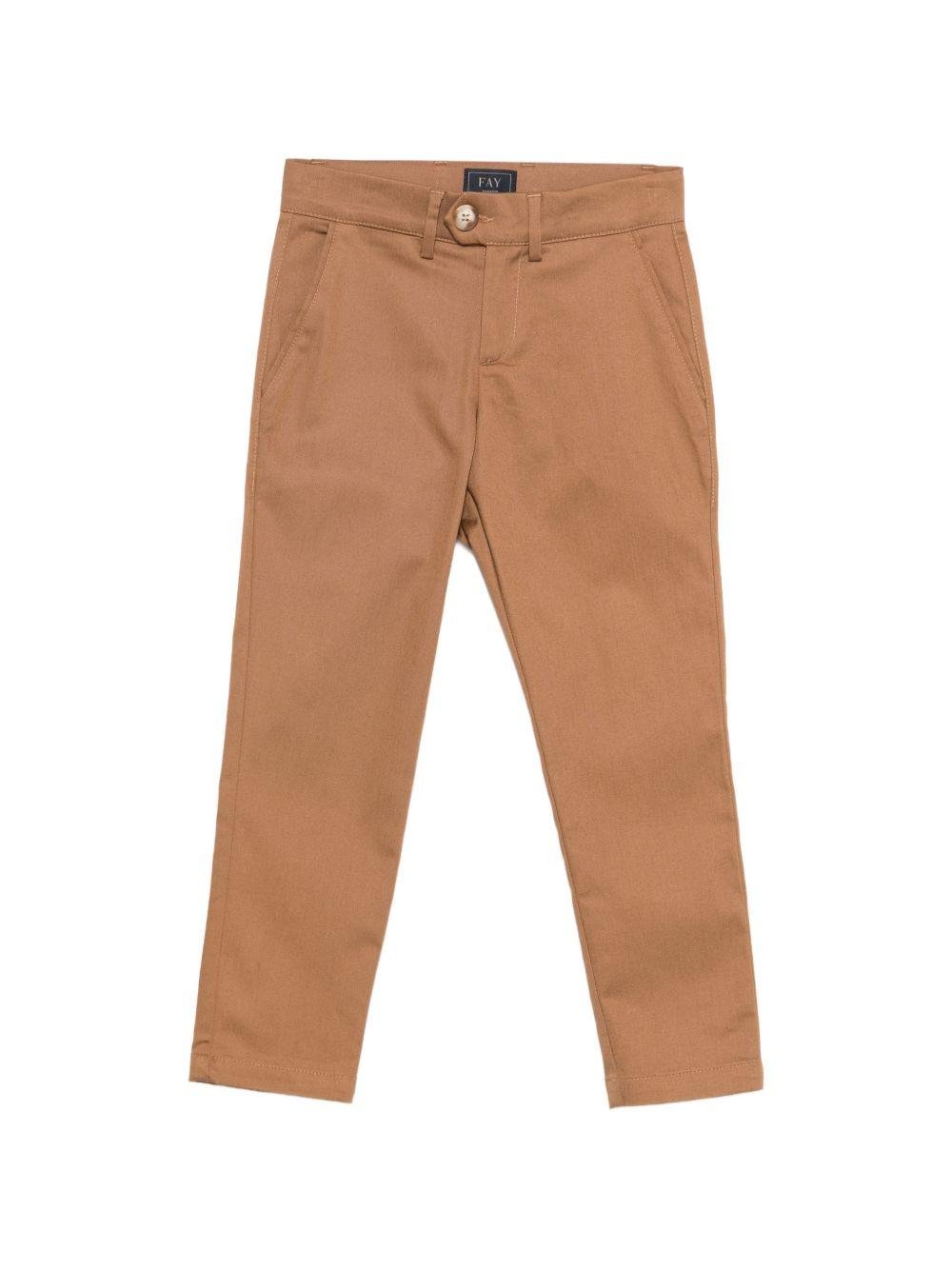 Pantaloni per bambino Fay Kids marrone con tasche - Rubino Kids