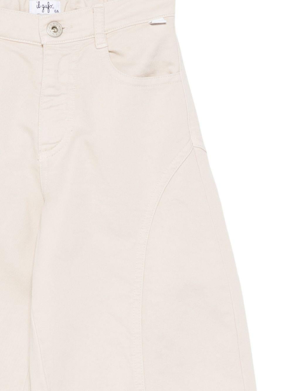 Pantaloni per bambino Il Gufo beige con tasche curve - Rubino Kids