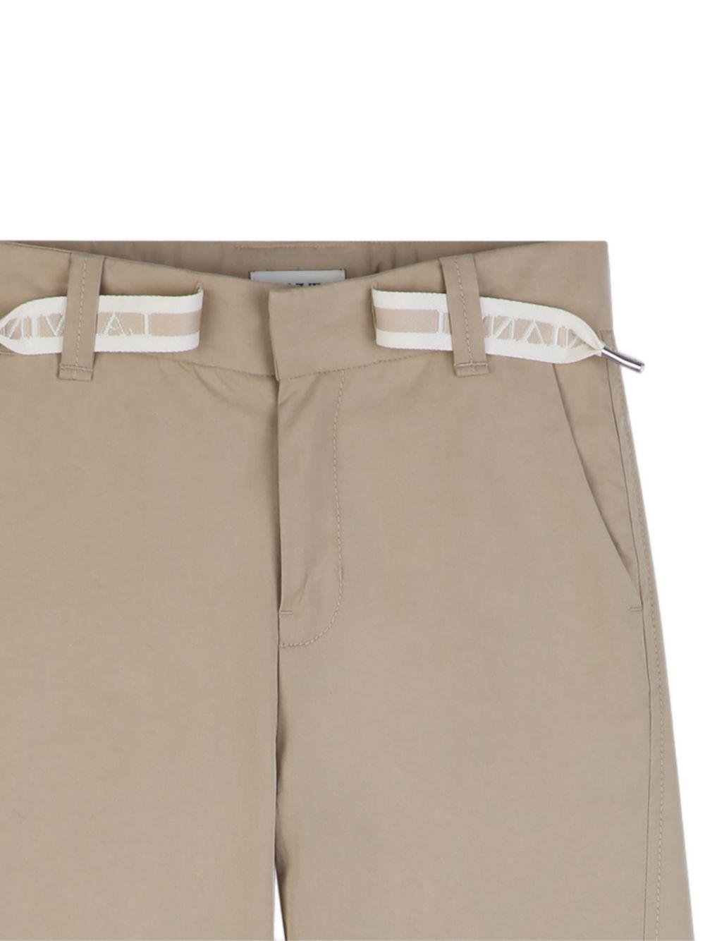 Pantaloni per bambino Lanvin Enfant beige con dettaglio logo - Rubino Kids