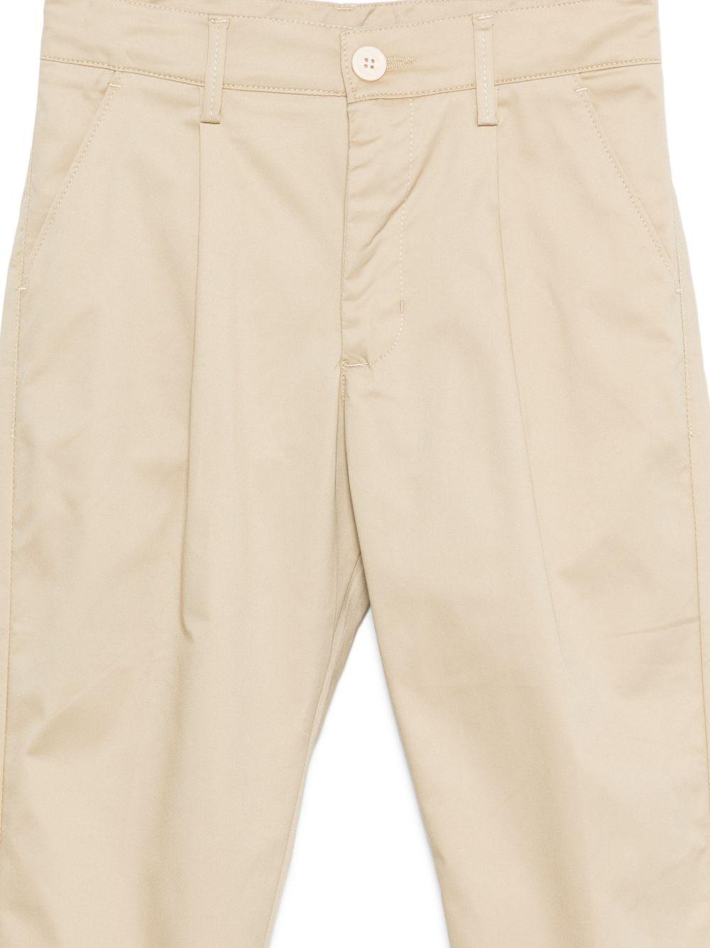 Pantaloni per bambino Paolo Pecora Kids beige con pieghe frontali - Rubino Kids