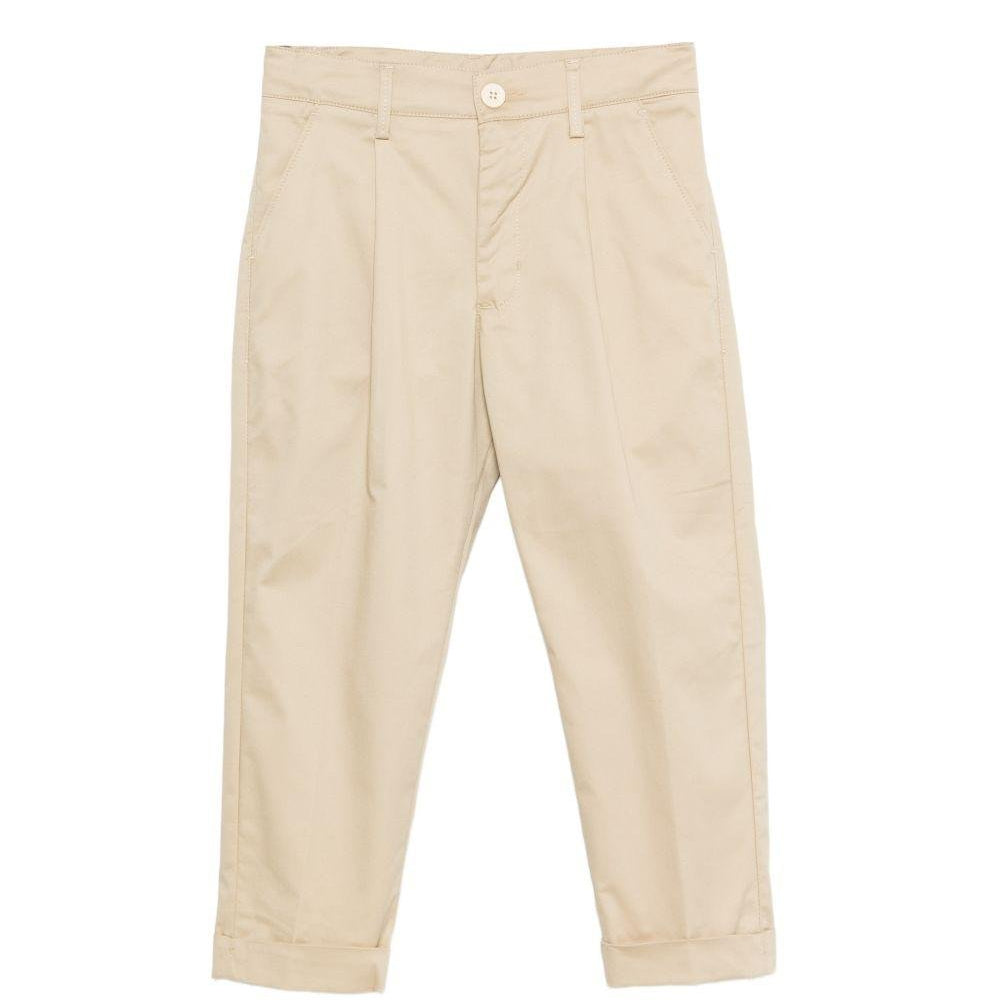 Pantaloni per bambino Paolo Pecora Kids beige con pieghe frontali - Rubino Kids