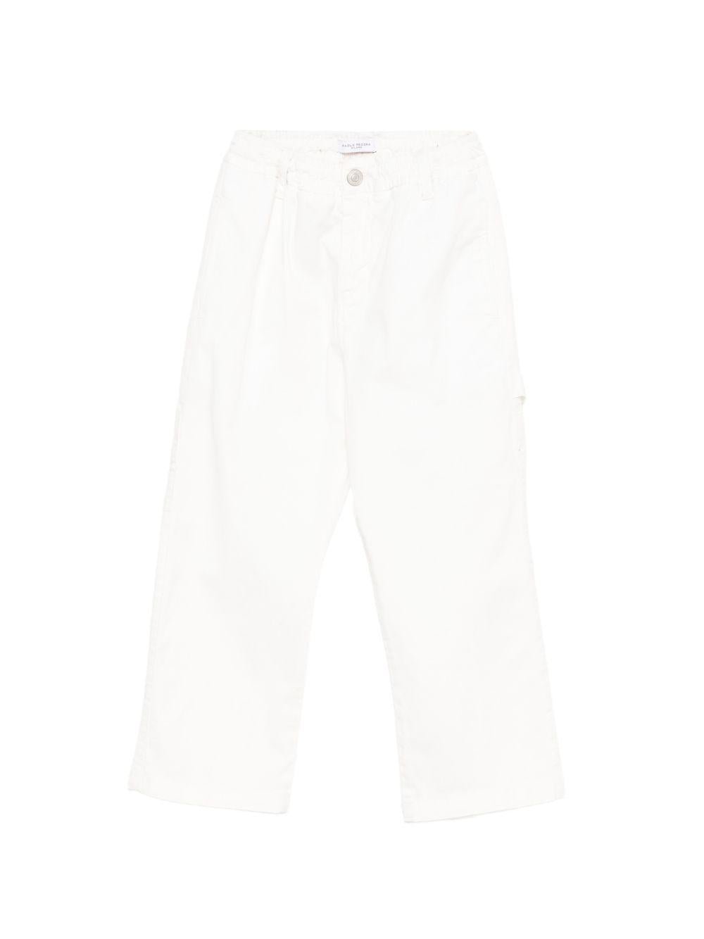 Pantaloni per bambino Paolo Pecora Kids bianco elasticizzati - Rubino Kids