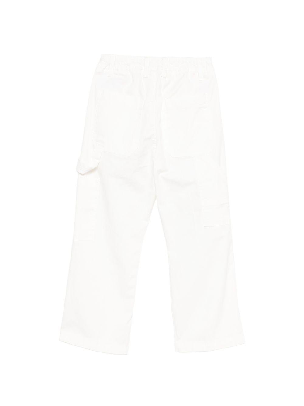 Pantaloni per bambino Paolo Pecora Kids bianco elasticizzati - Rubino Kids