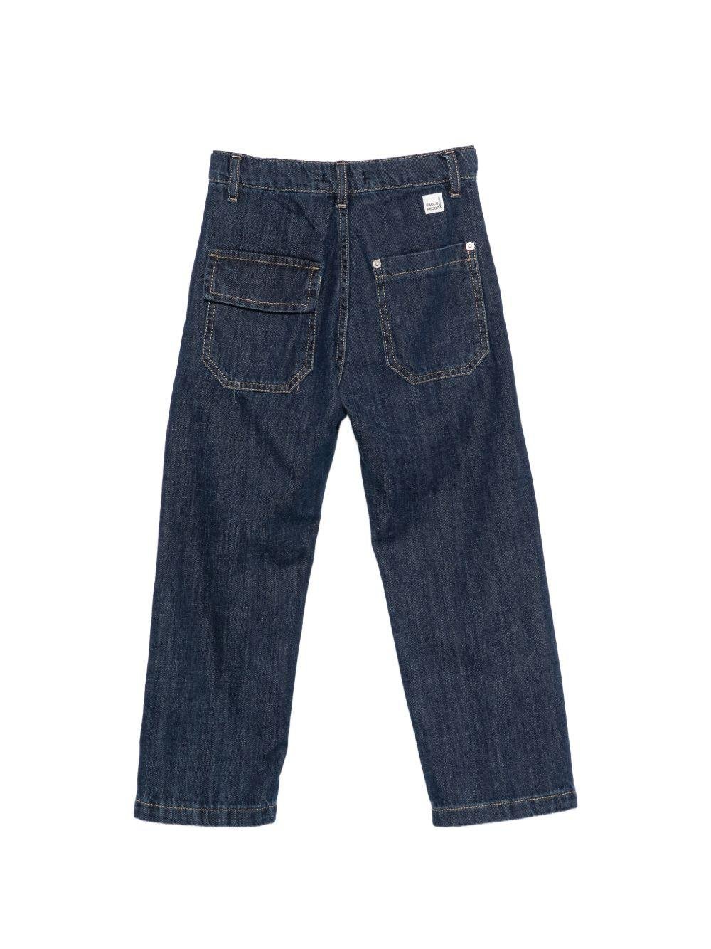 Pantaloni per bambino Paolo Pecora Kids in denim con tasche - Rubino Kids