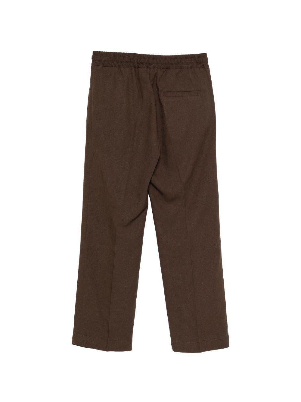 Pantaloni per bambino Paolo Pecora Kids marrone con coulisse - Rubino Kids