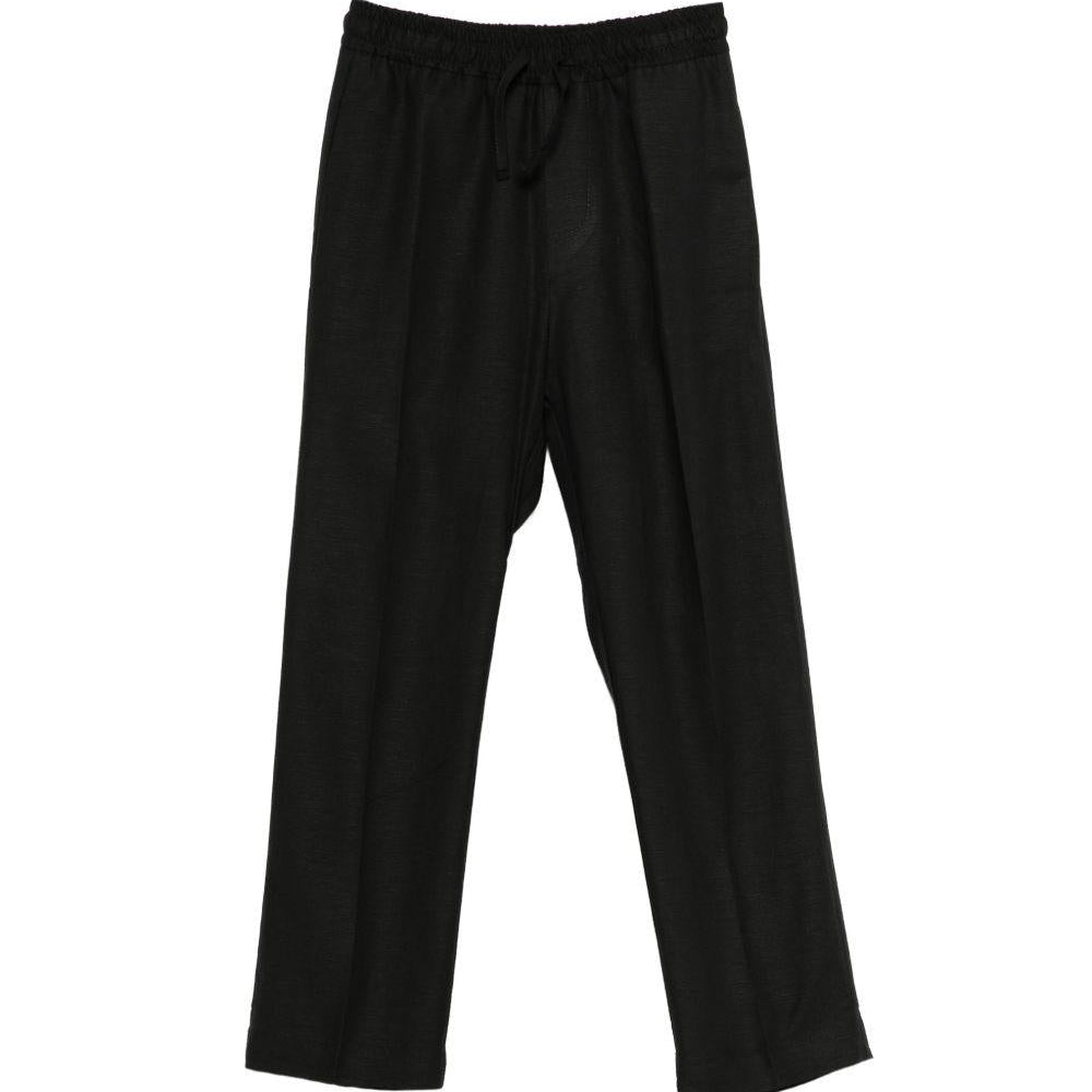 Pantaloni per bambino Paolo Pecora Kids nero con coulisse - Rubino Kids