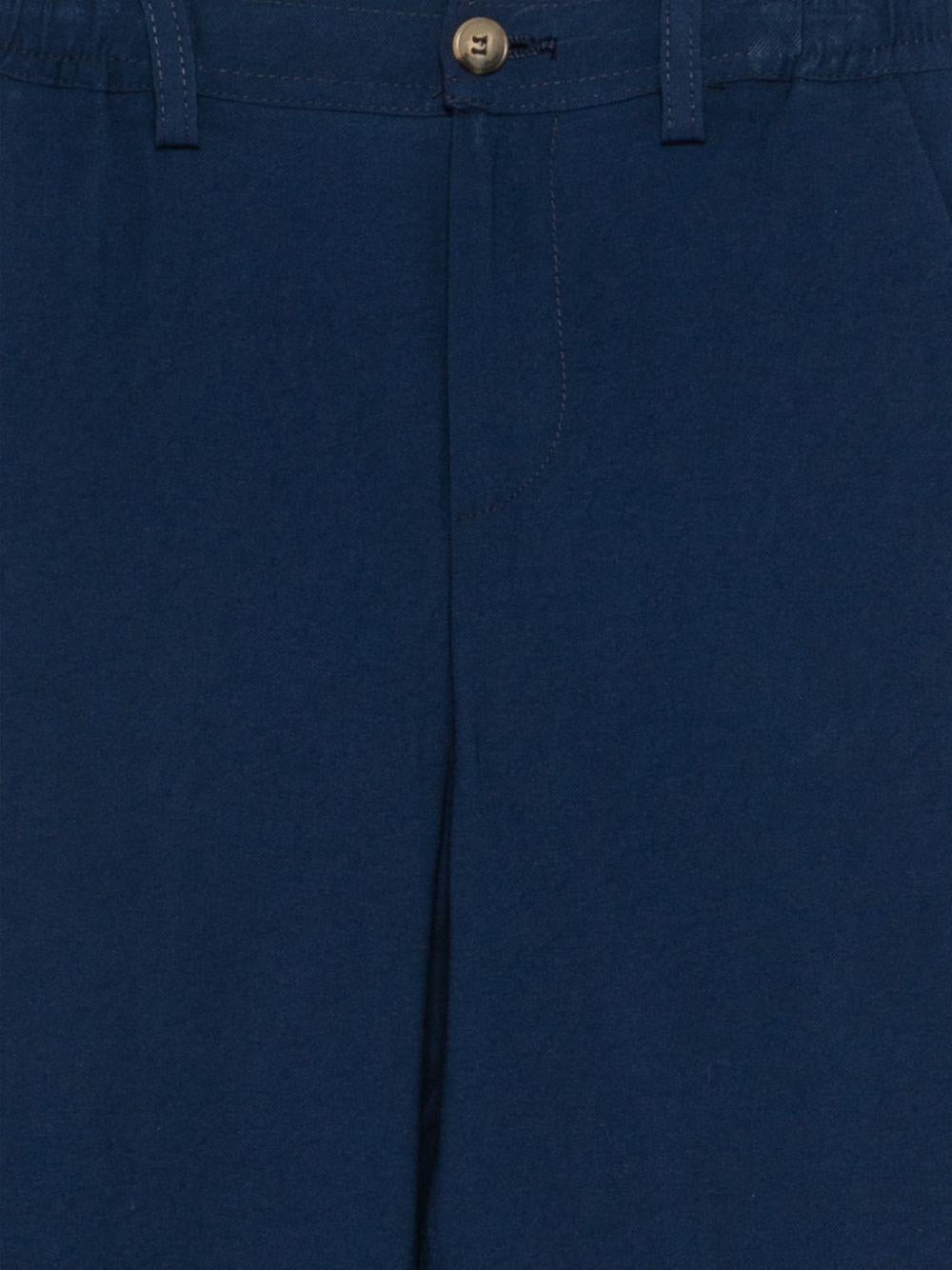 Pantaloni per bambino Trussardi Junior blu con passanti per cintura - Rubino Kids