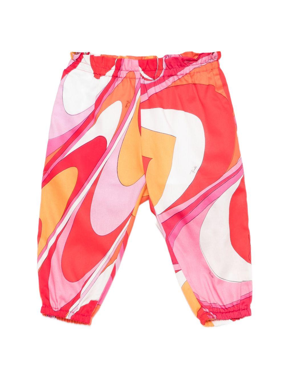 Pantaloni per neonata Emilio Pucci Junior multicolore a fantasia - Rubino Kids