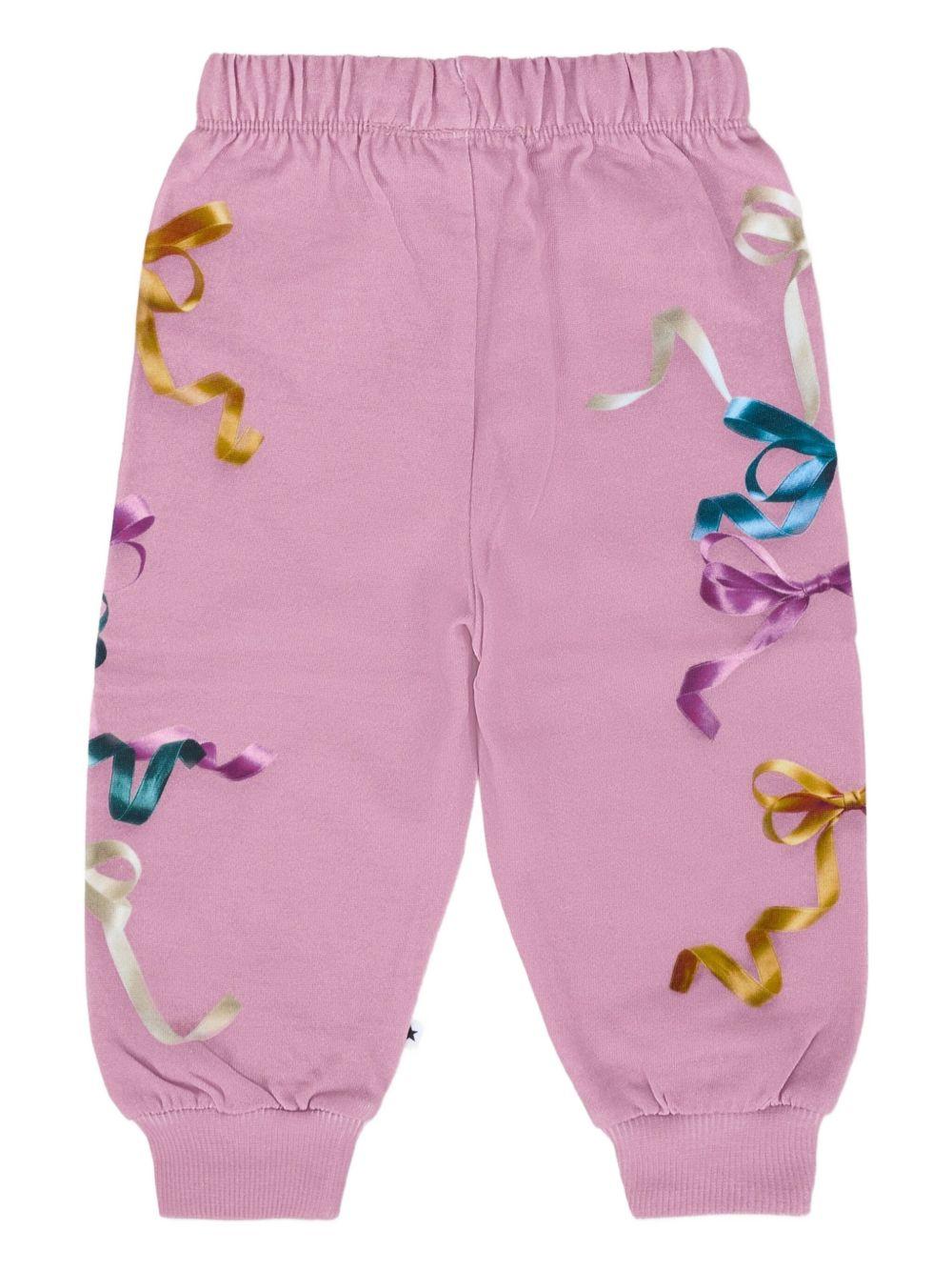 Pantaloni per neonata Molo rosa con stampa nastro - Rubino Kids