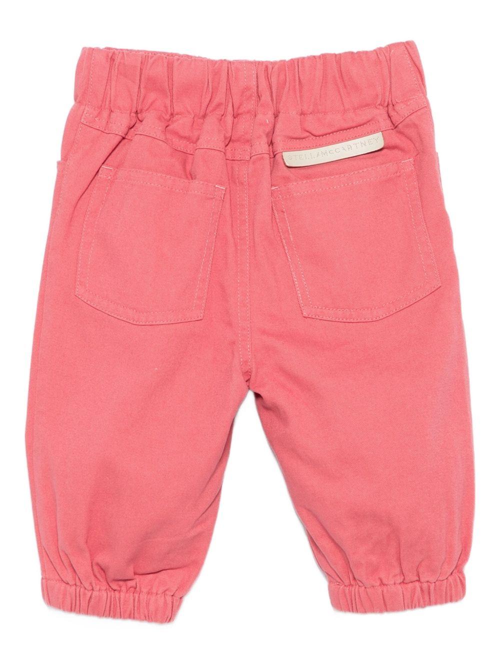 Pantaloni per neonata Stella McCartney Kids rosa con vita elasticizzata - Rubino Kids