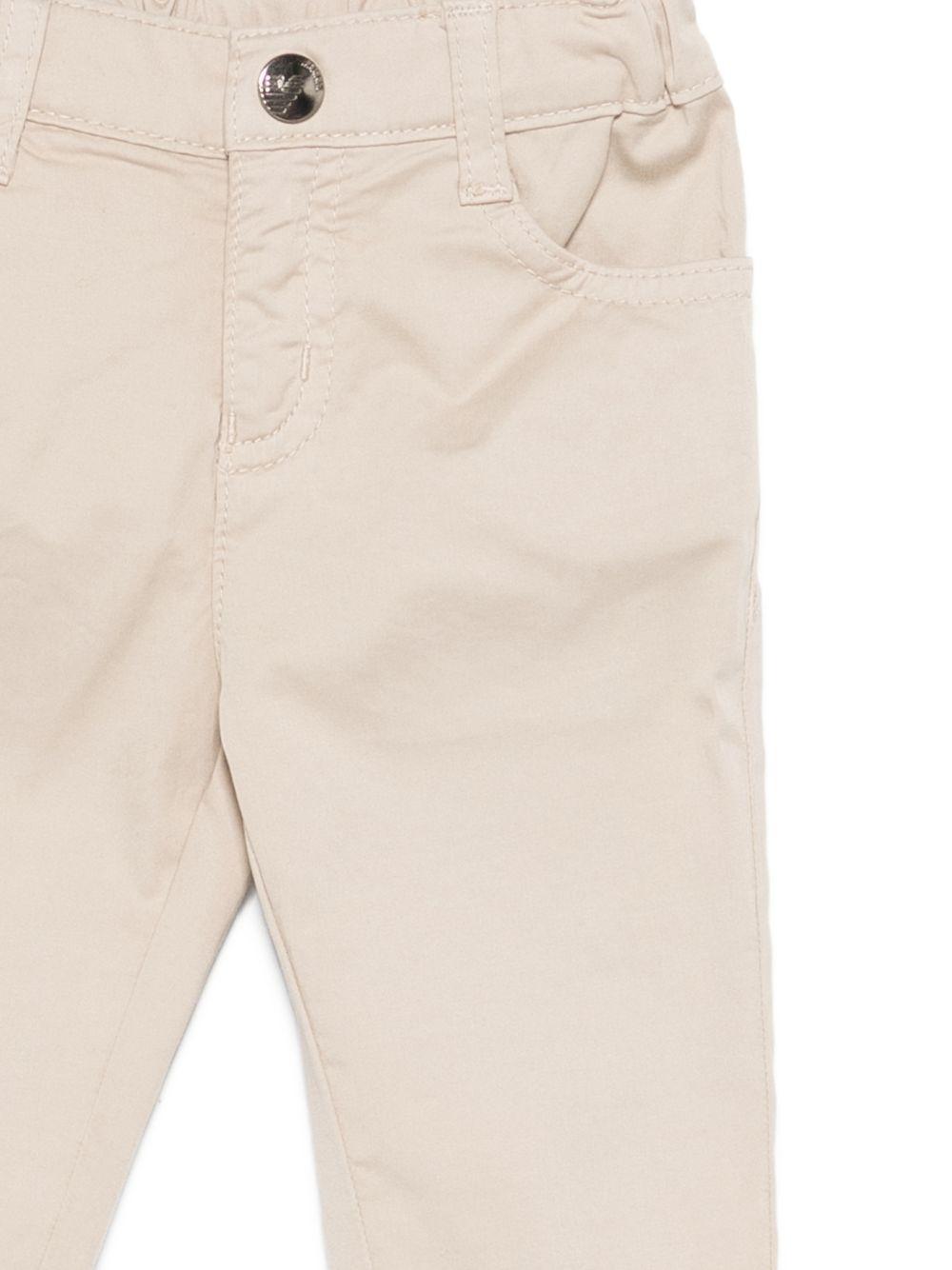 Pantaloni per neonato Emporio Armani Kids beige con elastico in vita - Rubino Kids