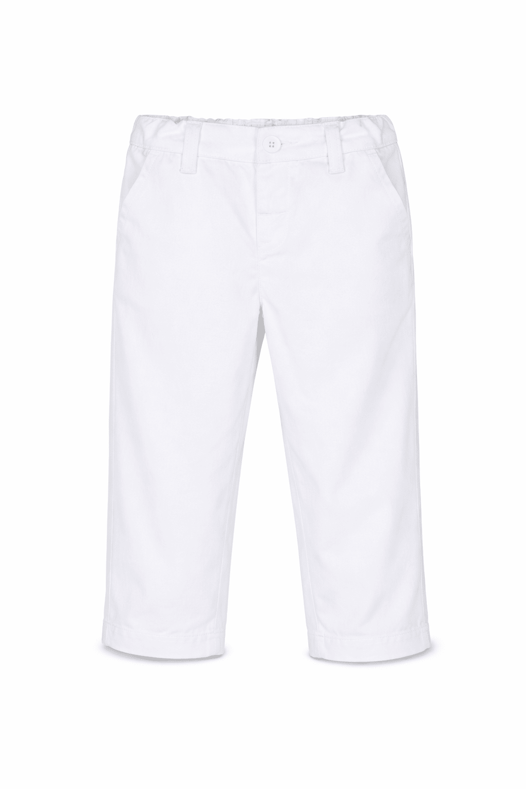 Pantaloni per neonato Emporio Armani Kids bianchi con placca logo - Rubino Kids