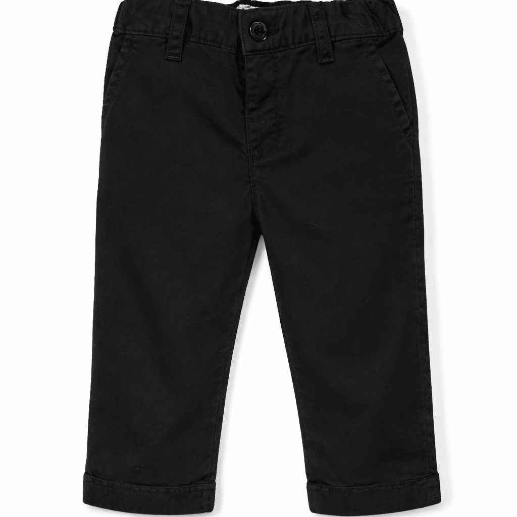 Pantaloni per neonato Emporio Armani Kids blu con placca logo argentata - Rubino Kids