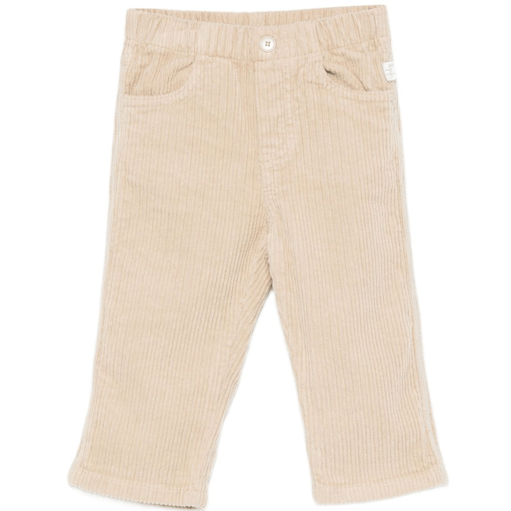 Pantaloni per neonato Il Gufo beige con tasche laterali - Rubino Kids