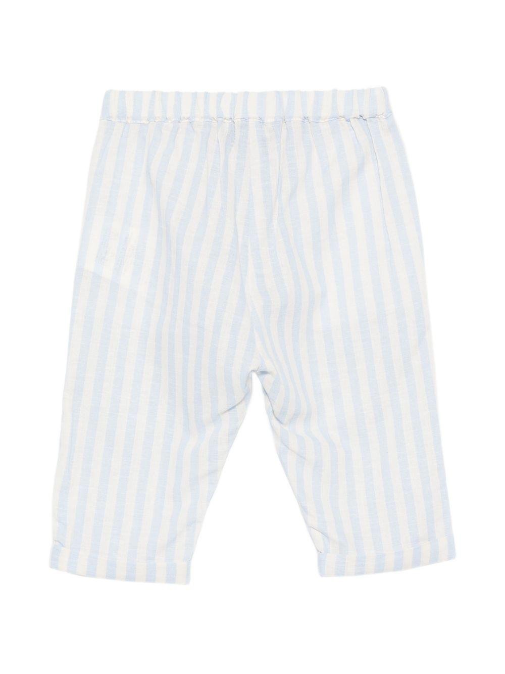 Pantaloni per neonato Moschino Kids azzurro con motivo a righe - Rubino Kids
