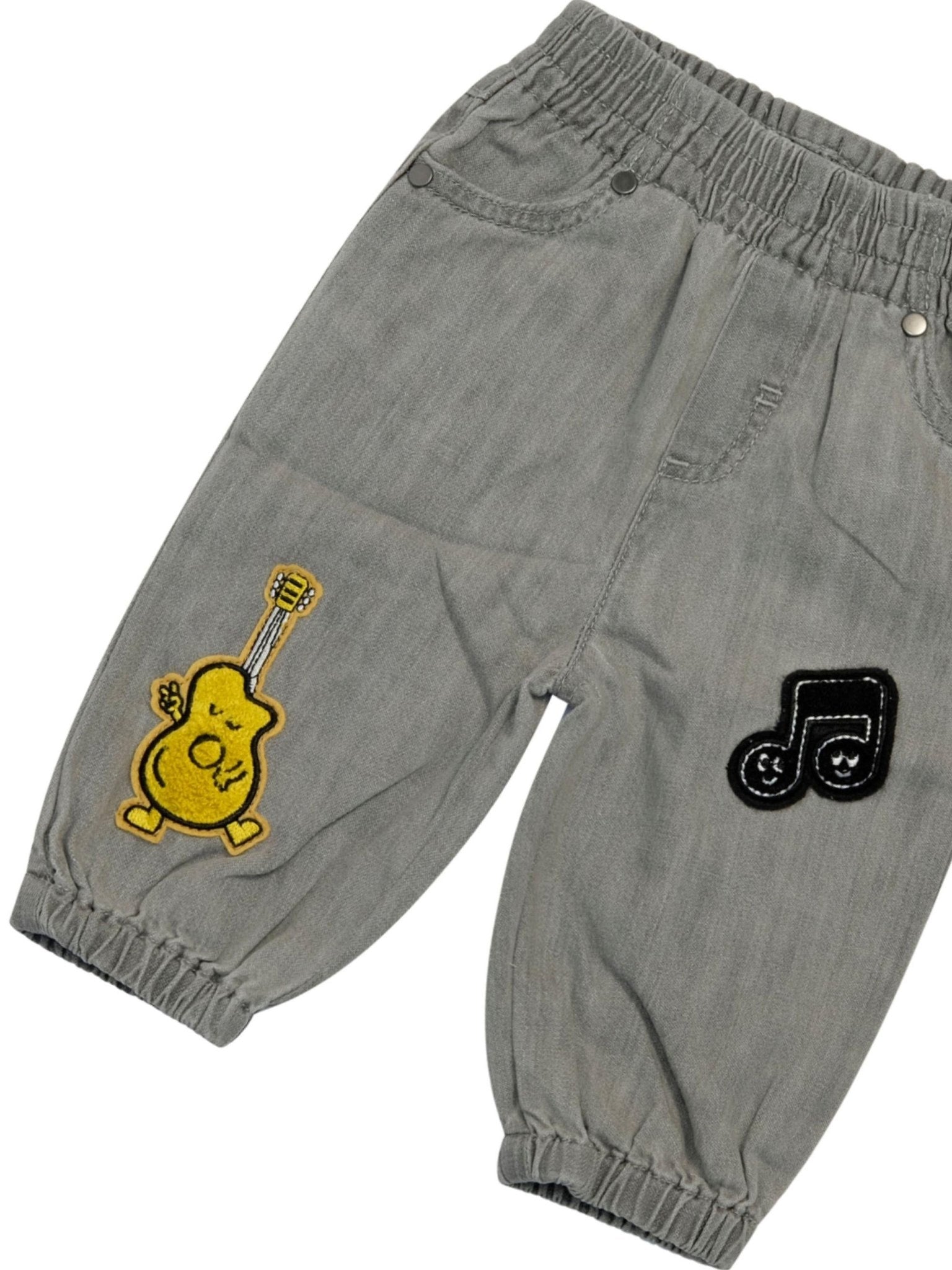 Pantaloni per neonato Stella McCartney Kids grigio con dettagli applicati - Rubino Kids