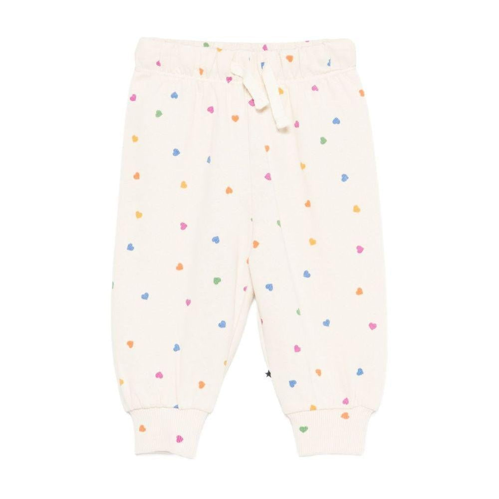 Pantaloni Selena per neonata Molo rosa con stampa a cuori - Rubino Kids