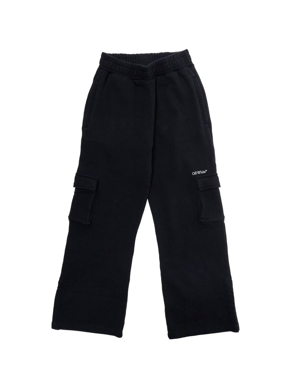 Pantaloni sportivi Big Bookish per bambina Off - White Kids neri con logo sul davanti - Rubino Kids