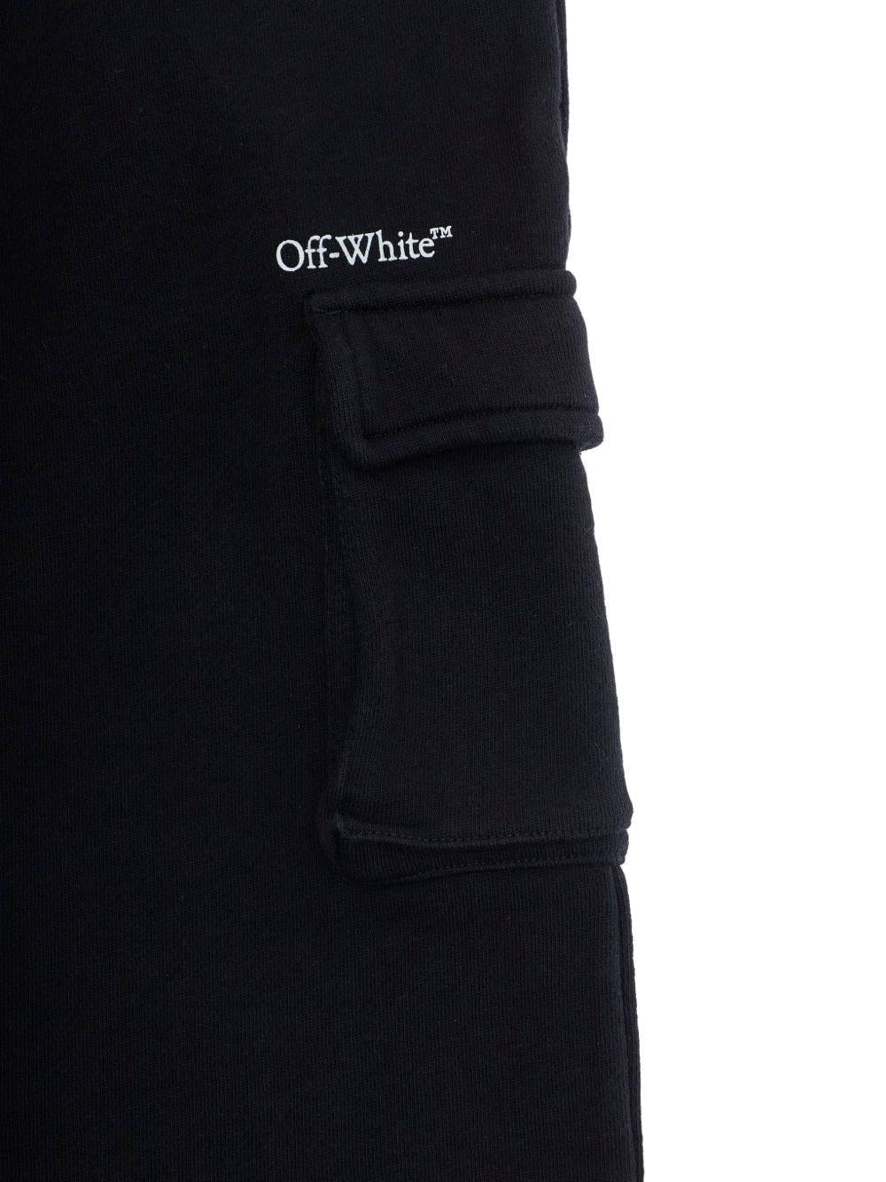 Pantaloni sportivi Big Bookish per bambina Off - White Kids neri con logo sul davanti - Rubino Kids