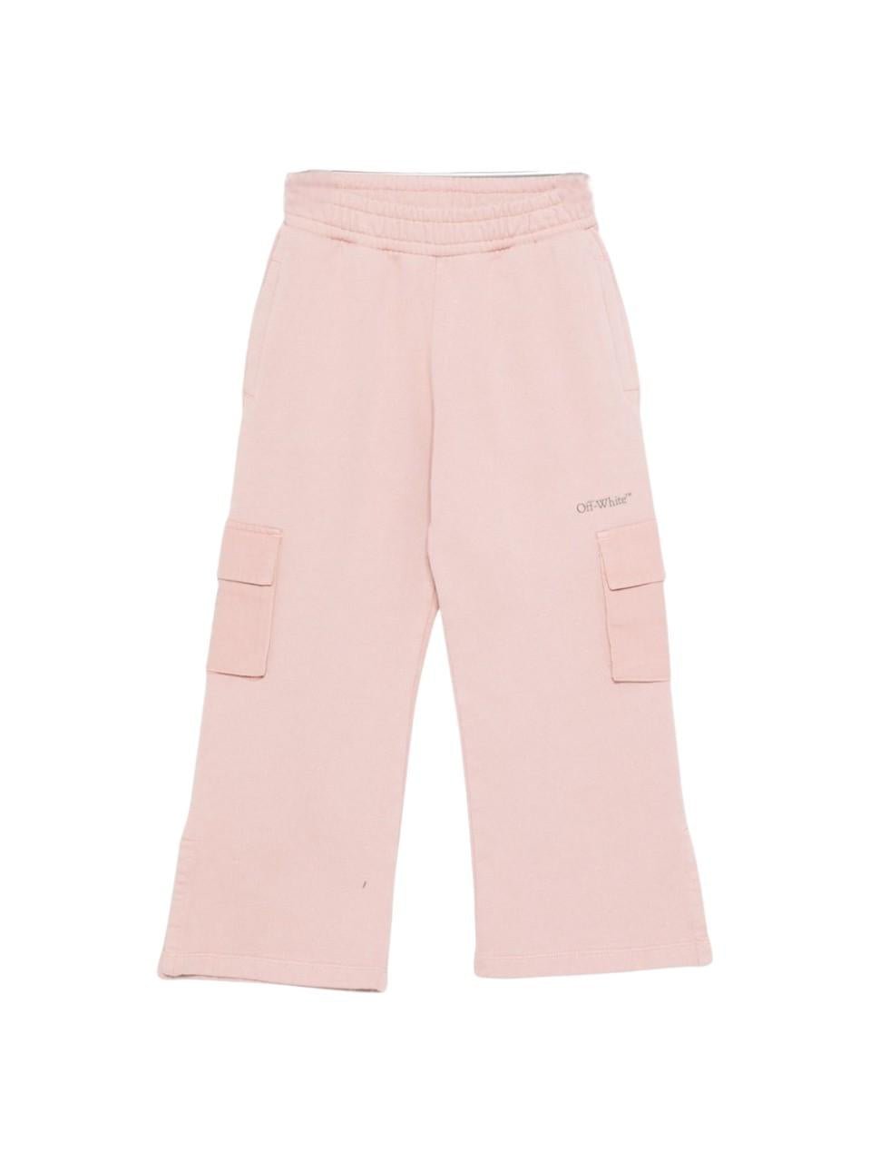 Pantaloni sportivi per bambina Off - White Kids rosa con tasche cargo - Rubino Kids