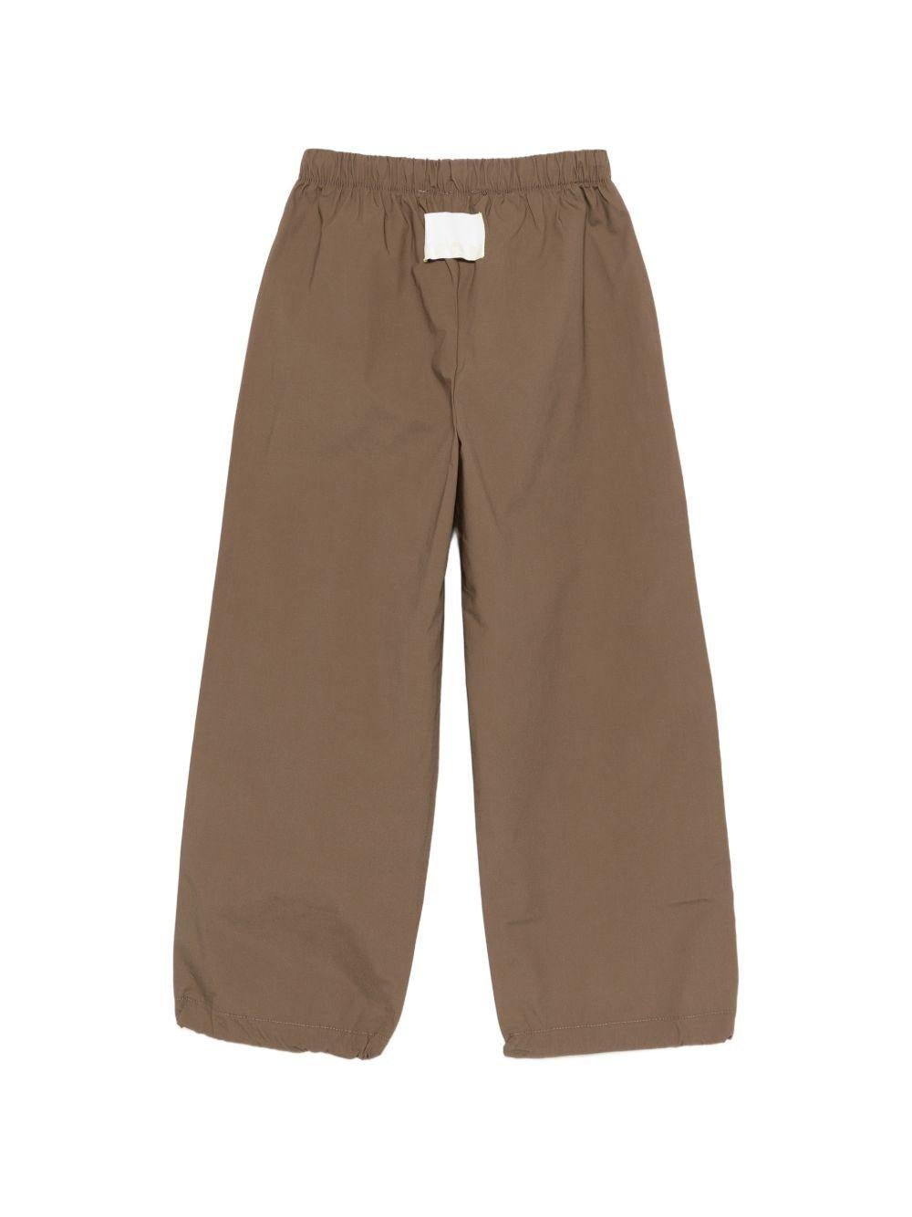 Pantaloni sportivi per bambino MSGM Kids marroni con logo sul davanti - Rubino Kids