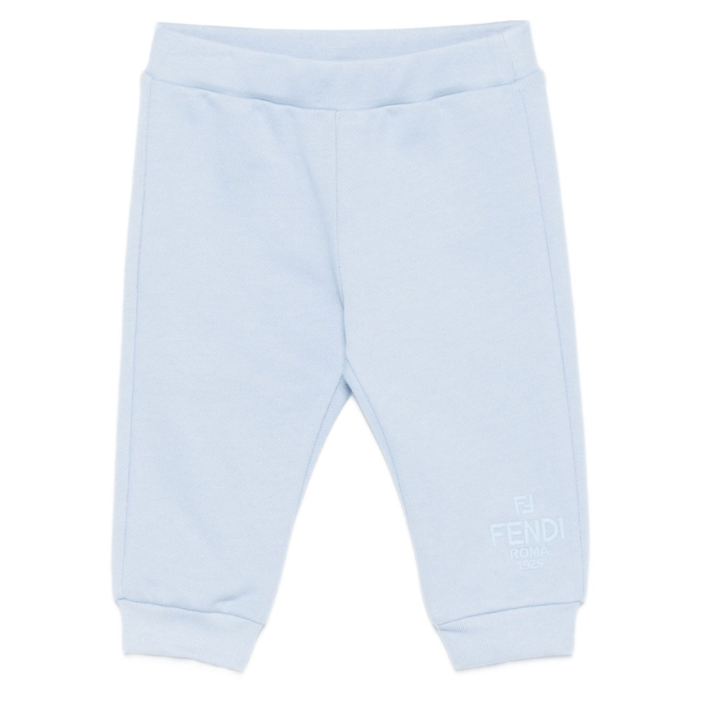 Pantaloni sportivi per neonato Fendi Kids azzurro con logo - Rubino Kids