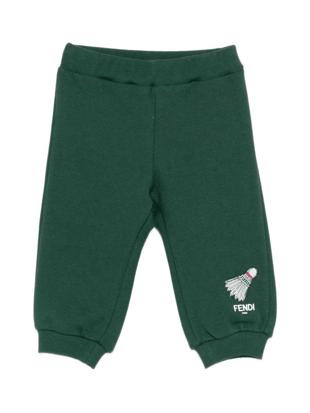Pantaloni sportivi per neonato Fendi Kids verdi con ricamo volano - Rubino Kids
