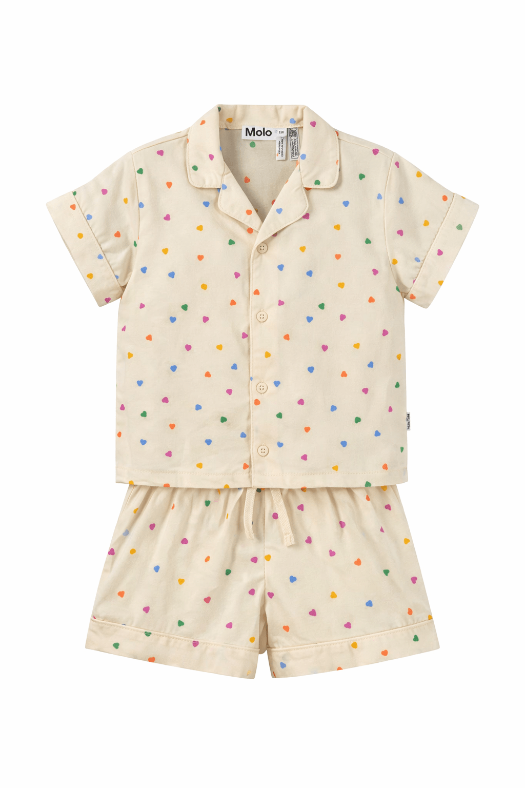 Pigiama Lexi per bambina Molo beige con motivo cuori - Rubino Kids