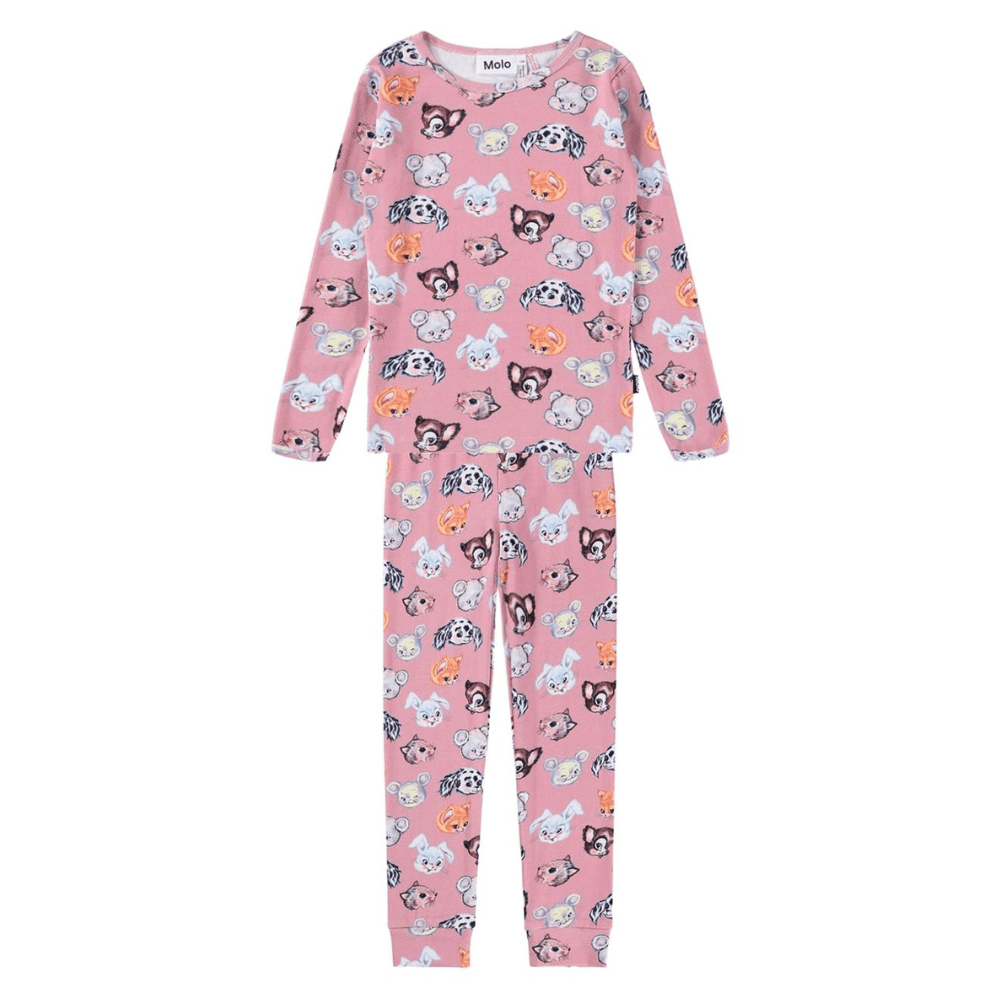 Pigiama per bambina Molo Lue rosa con stampa grafica - Rubino Kids