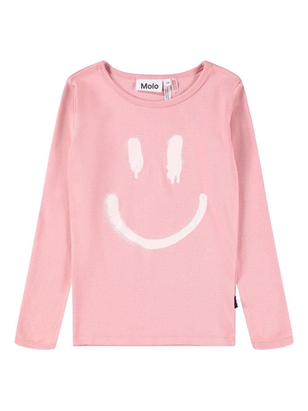 Pigiama per bambina Molo Lue rosa con stampa smile - Rubino Kids