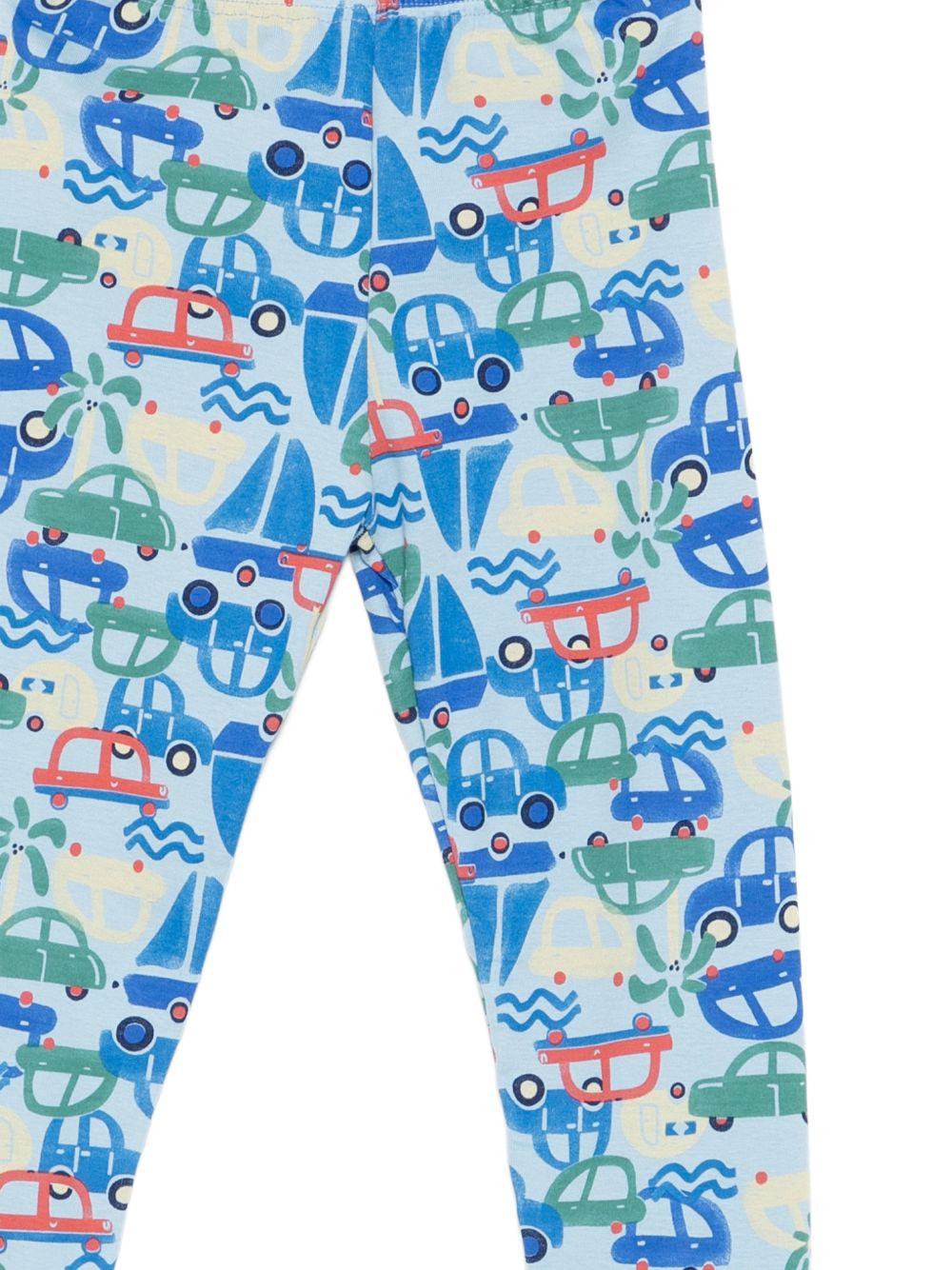 Pigiama per bambino Petit Bateau multicolore con stampa macchine all - over - Rubino Kids