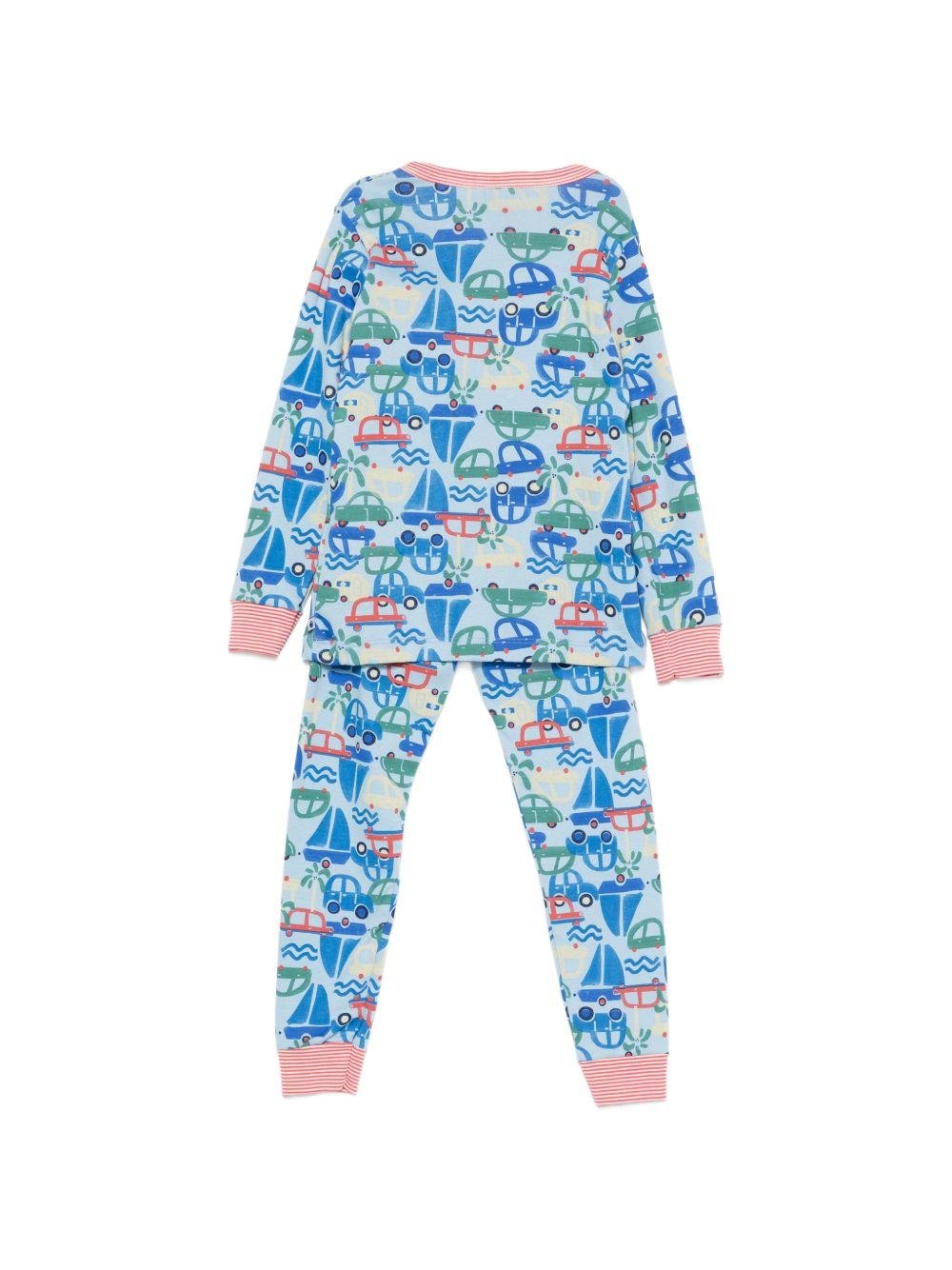 Pigiama per bambino Petit Bateau multicolore con stampa macchine all - over - Rubino Kids