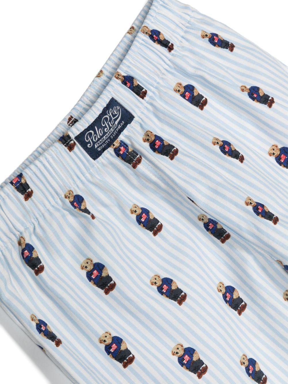 Pigiama per bambino Polo Ralph Lauren Kids azzurro con stampa Polo Bear - Rubino Kids